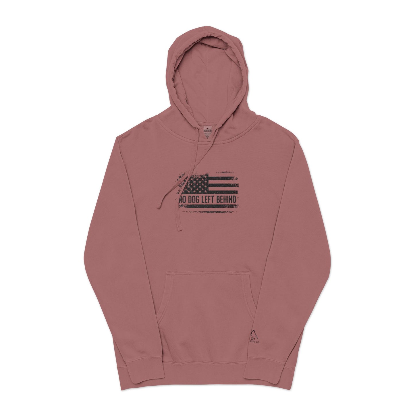 Embroidered Unisex Pigment-Dyed Hoodie - No Dog Left Behind Design