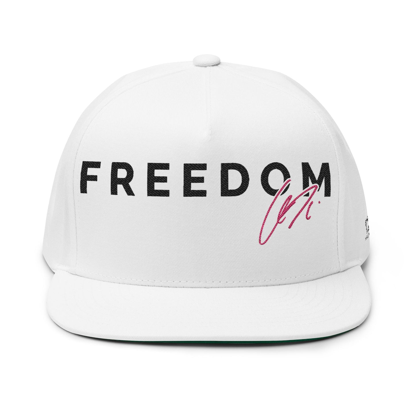 Embroidered Flat Bill Cap - Freedom Hat Design