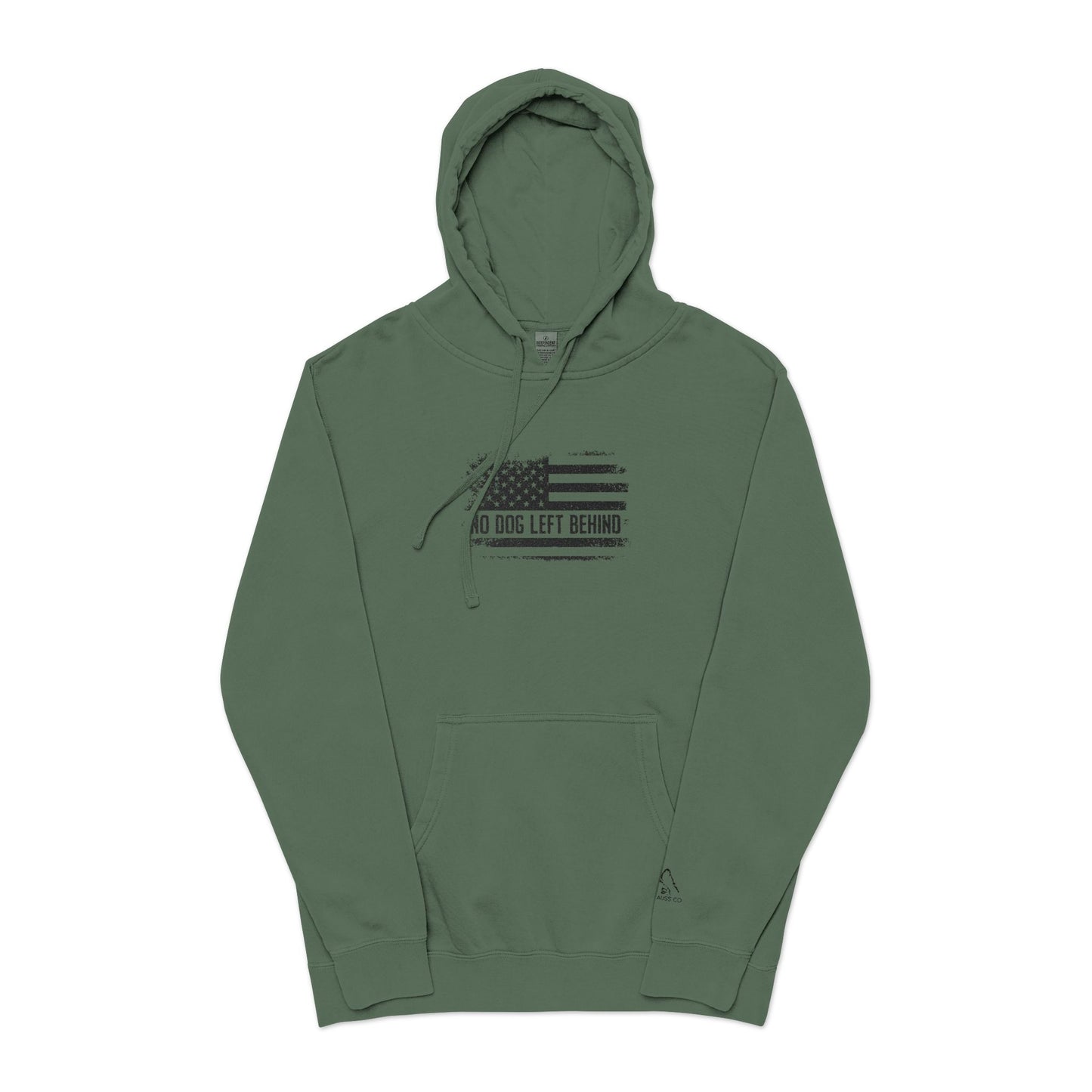 Embroidered Unisex Pigment-Dyed Hoodie - No Dog Left Behind Design