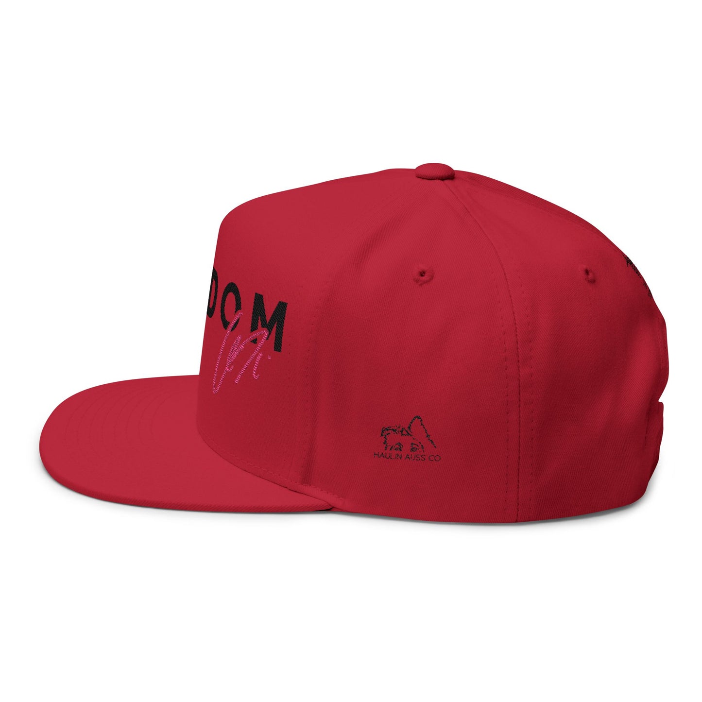 Embroidered Flat Bill Cap - Freedom Hat Design