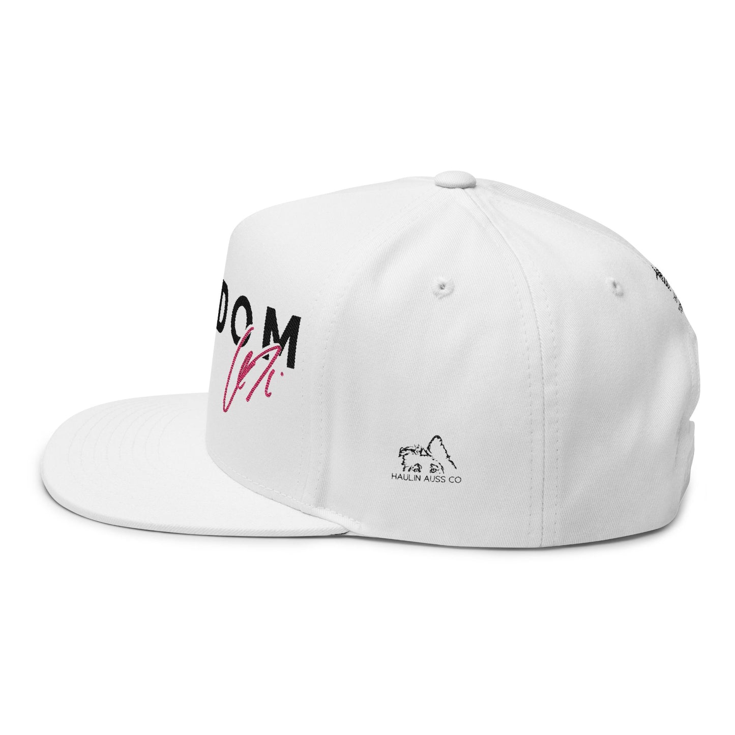 Embroidered Flat Bill Cap - Freedom Hat Design