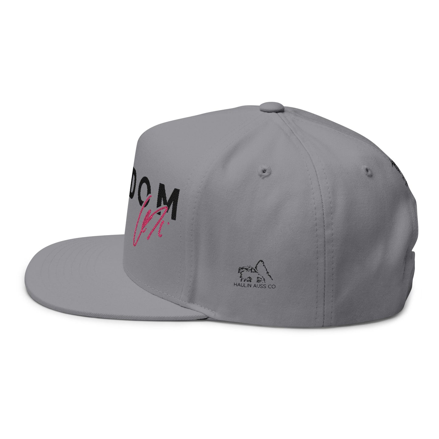 Embroidered Flat Bill Cap - Freedom Hat Design
