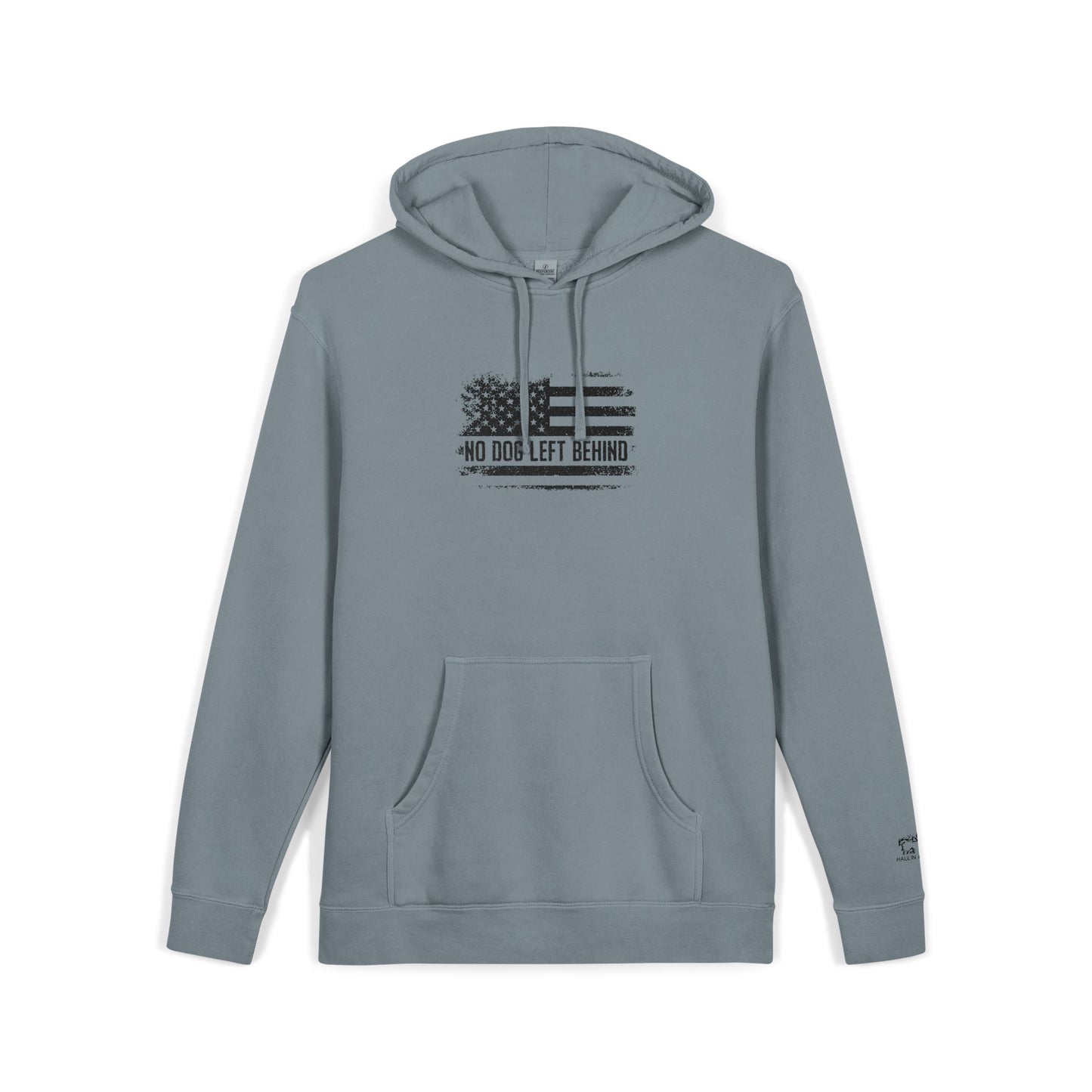 Embroidered Unisex Pigment-Dyed Hoodie - No Dog Left Behind Design