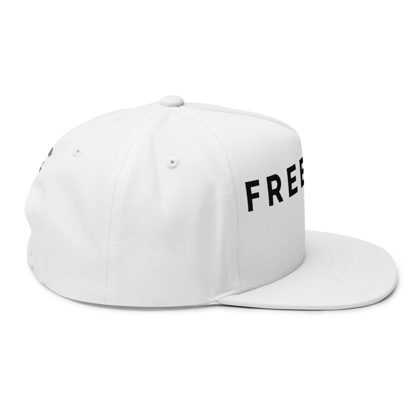Embroidered Flat Bill Cap - Freedom Hat Design