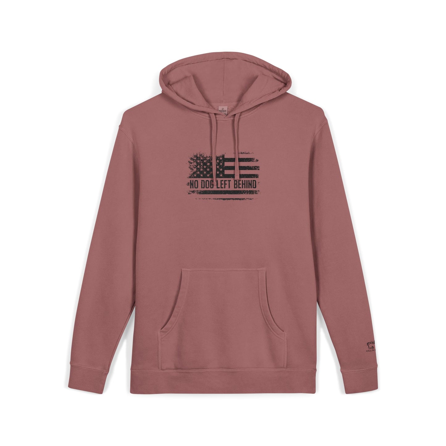 Embroidered Unisex Pigment-Dyed Hoodie - No Dog Left Behind Design