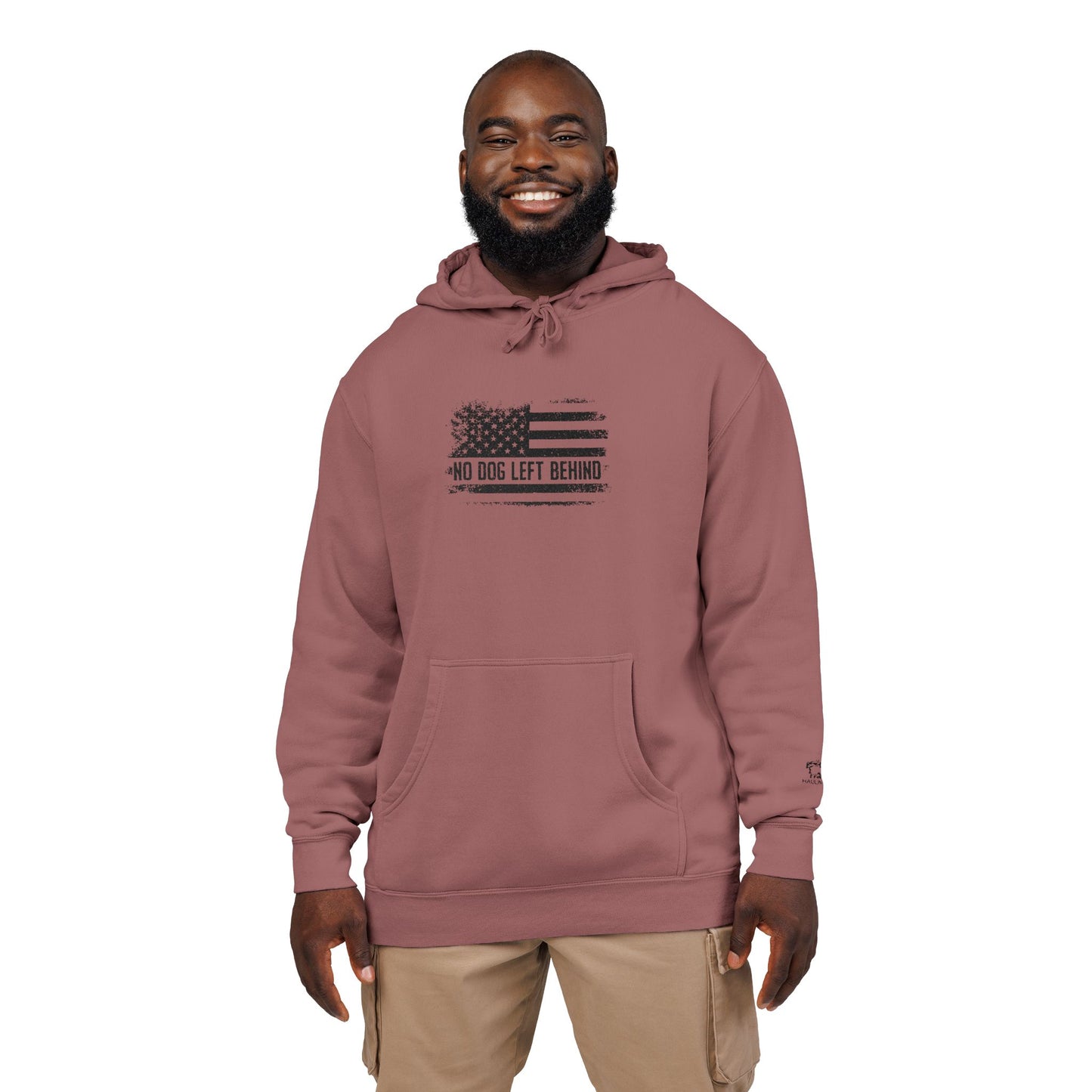 Embroidered Unisex Pigment-Dyed Hoodie - No Dog Left Behind Design