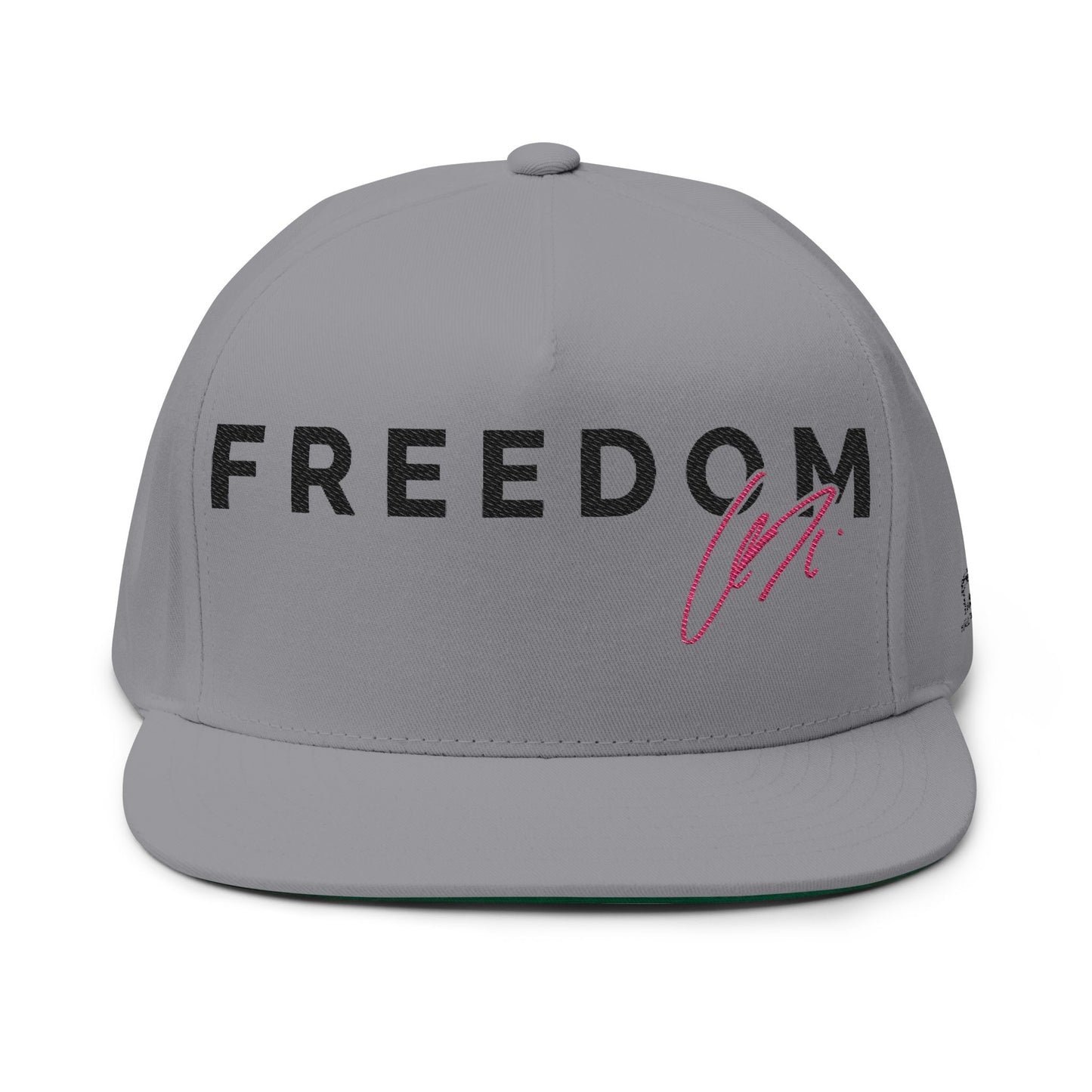 Embroidered Flat Bill Cap - Freedom Hat Design