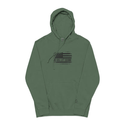 Embroidered Unisex Pigment-Dyed Hoodie - No Dog Left Behind Design