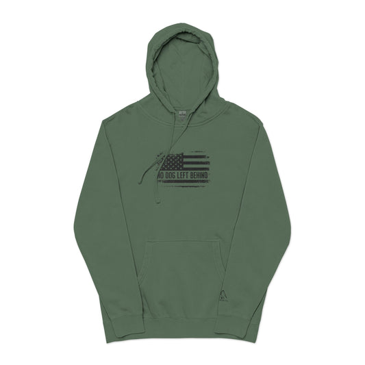 Embroidered Unisex Pigment-Dyed Hoodie - No Dog Left Behind Design
