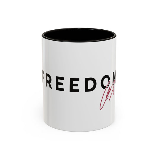 Freedom Mug - Colorful Ceramic Coffee Cup, Inspirational Drinkware for Home, Office, or Gift, Unique Quote Mug, Motivational Decor