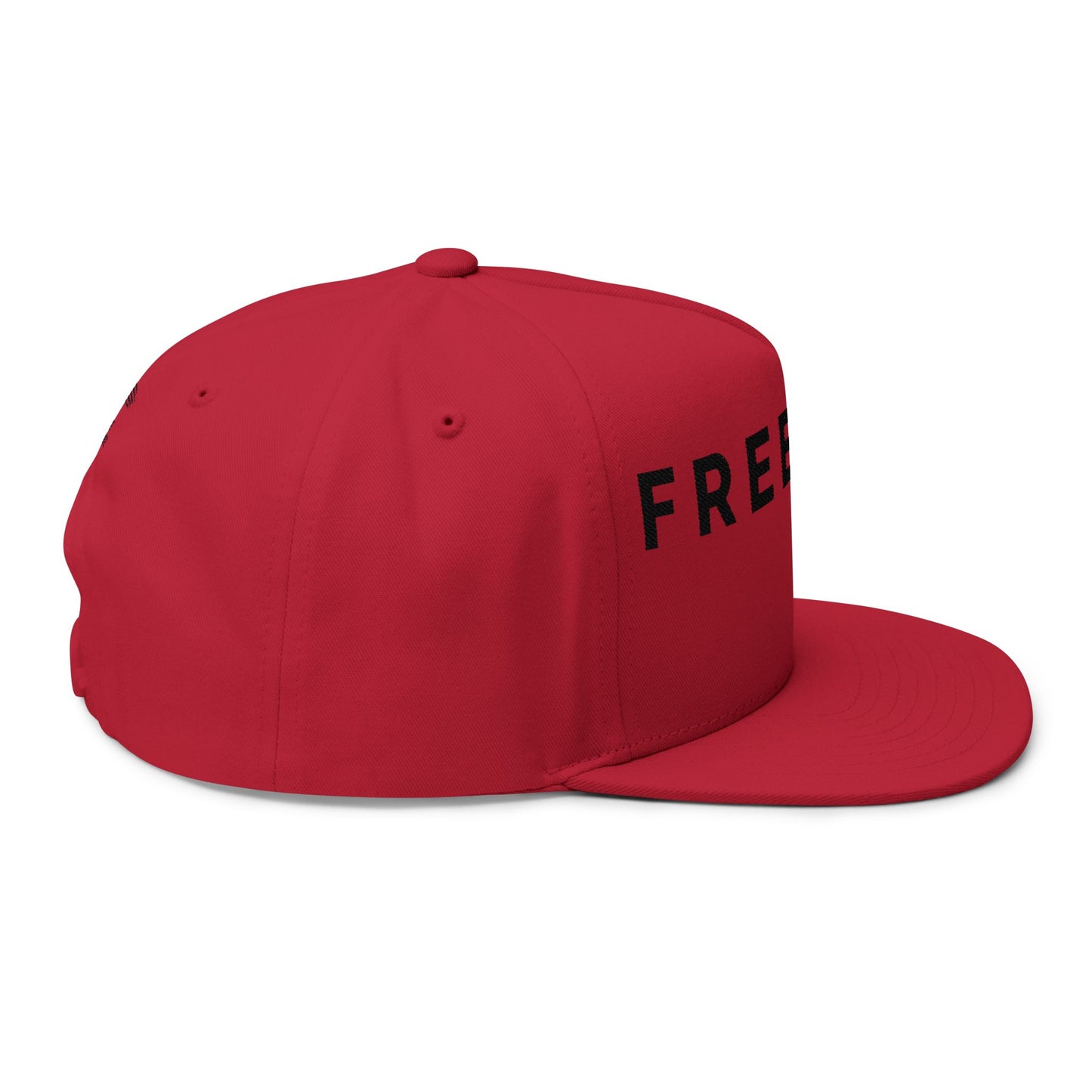 Embroidered Flat Bill Cap - Freedom Hat Design