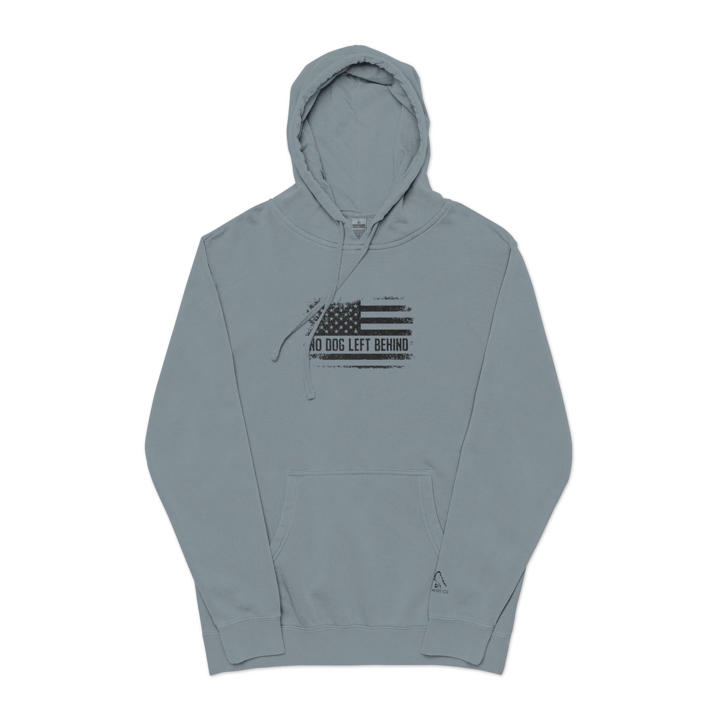 Embroidered Unisex Pigment-Dyed Hoodie - No Dog Left Behind Design