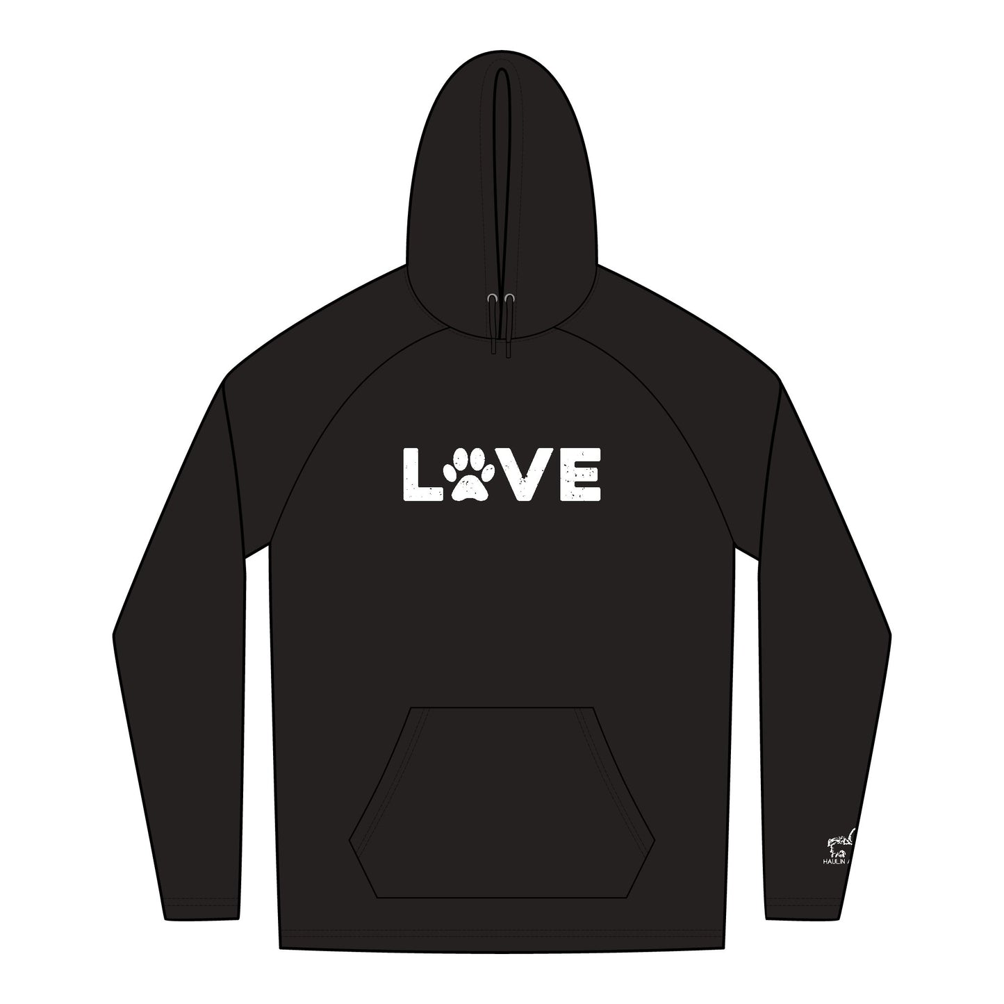 Love Paw Print Hoodie for Pet Lovers, Cozy Unisex Sweatshirt, Animal Rescue Gift, Comfortable Hoodie for Daily Wear, Perfect for Dog Owners