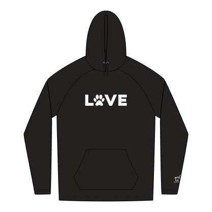 Love Paw Print Hoodie for Pet Lovers, Cozy Unisex Sweatshirt, Animal Rescue Gift, Comfortable Hoodie for Daily Wear, Perfect for Dog Owners