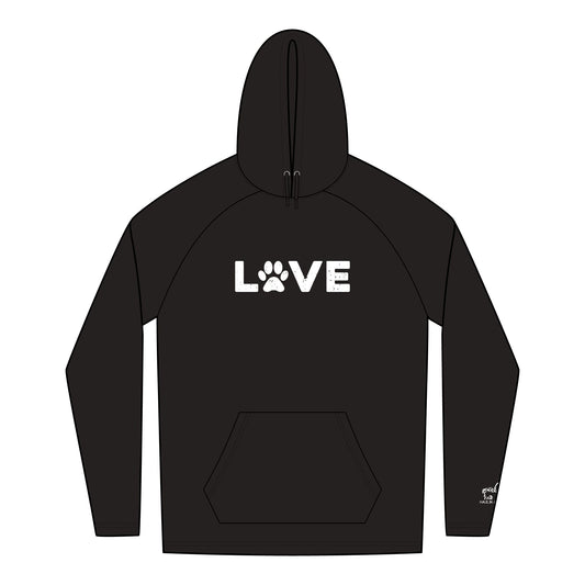 Love Paw Print Hoodie for Pet Lovers, Cozy Unisex Sweatshirt, Animal Rescue Gift, Comfortable Hoodie for Daily Wear, Perfect for Dog Owners