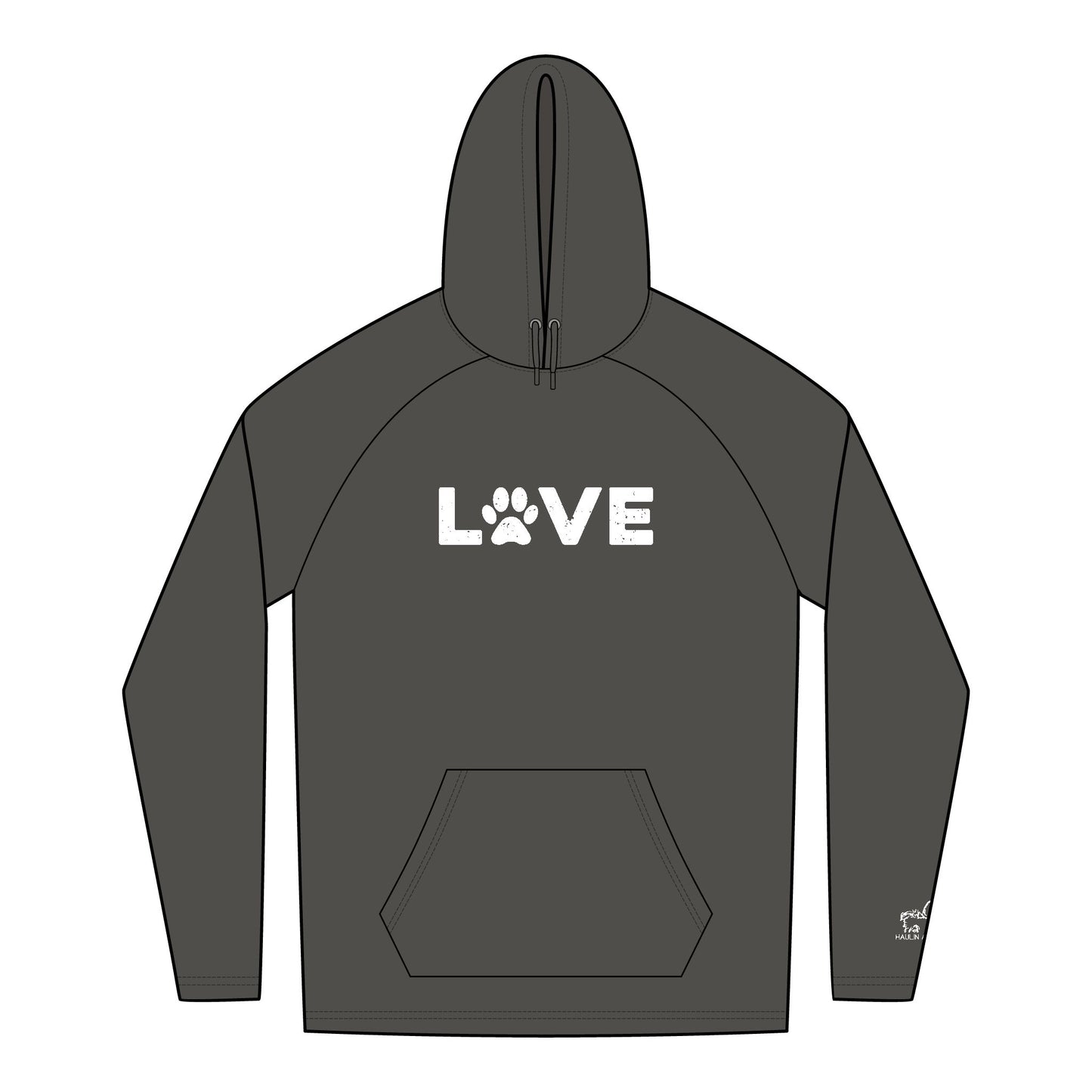 Love Paw Print Hoodie for Pet Lovers, Cozy Unisex Sweatshirt, Animal Rescue Gift, Comfortable Hoodie for Daily Wear, Perfect for Dog Owners
