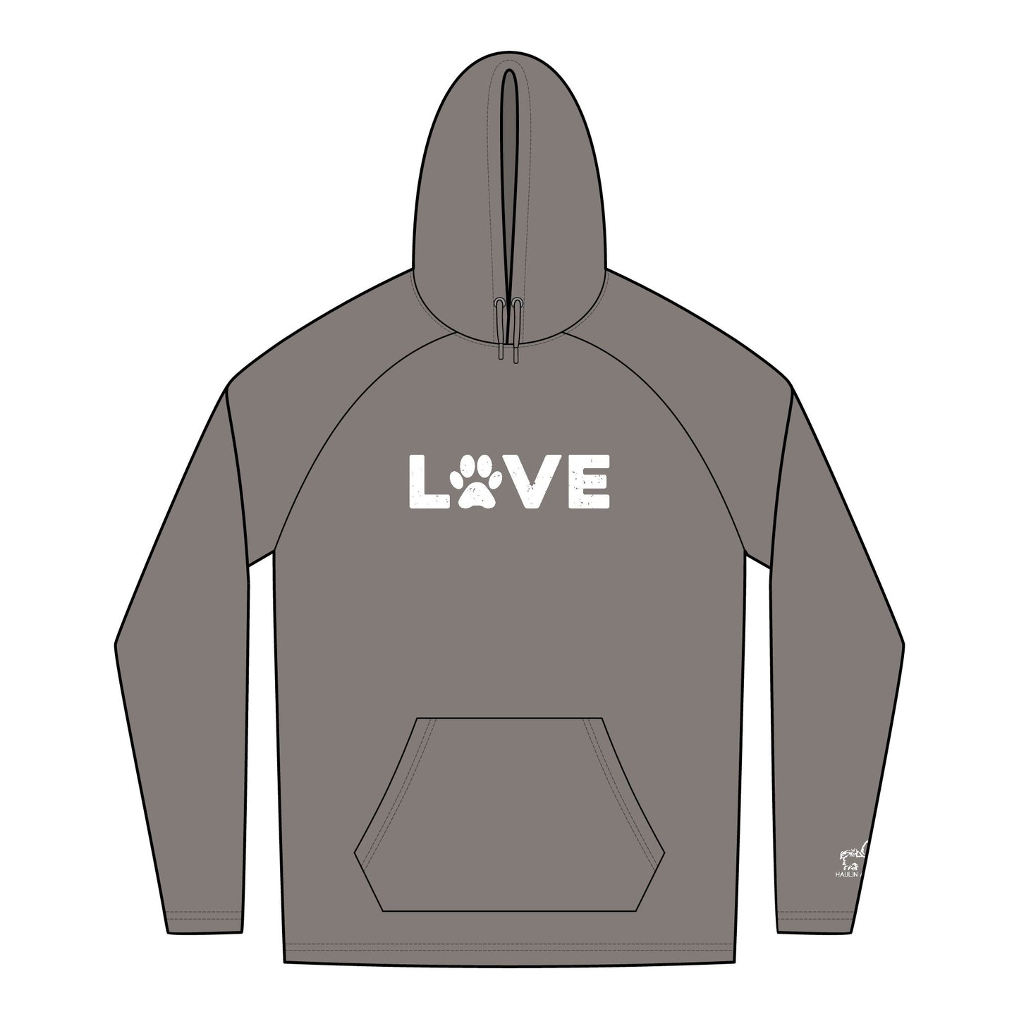 Love Paw Print Hoodie for Pet Lovers, Cozy Unisex Sweatshirt, Animal Rescue Gift, Comfortable Hoodie for Daily Wear, Perfect for Dog Owners