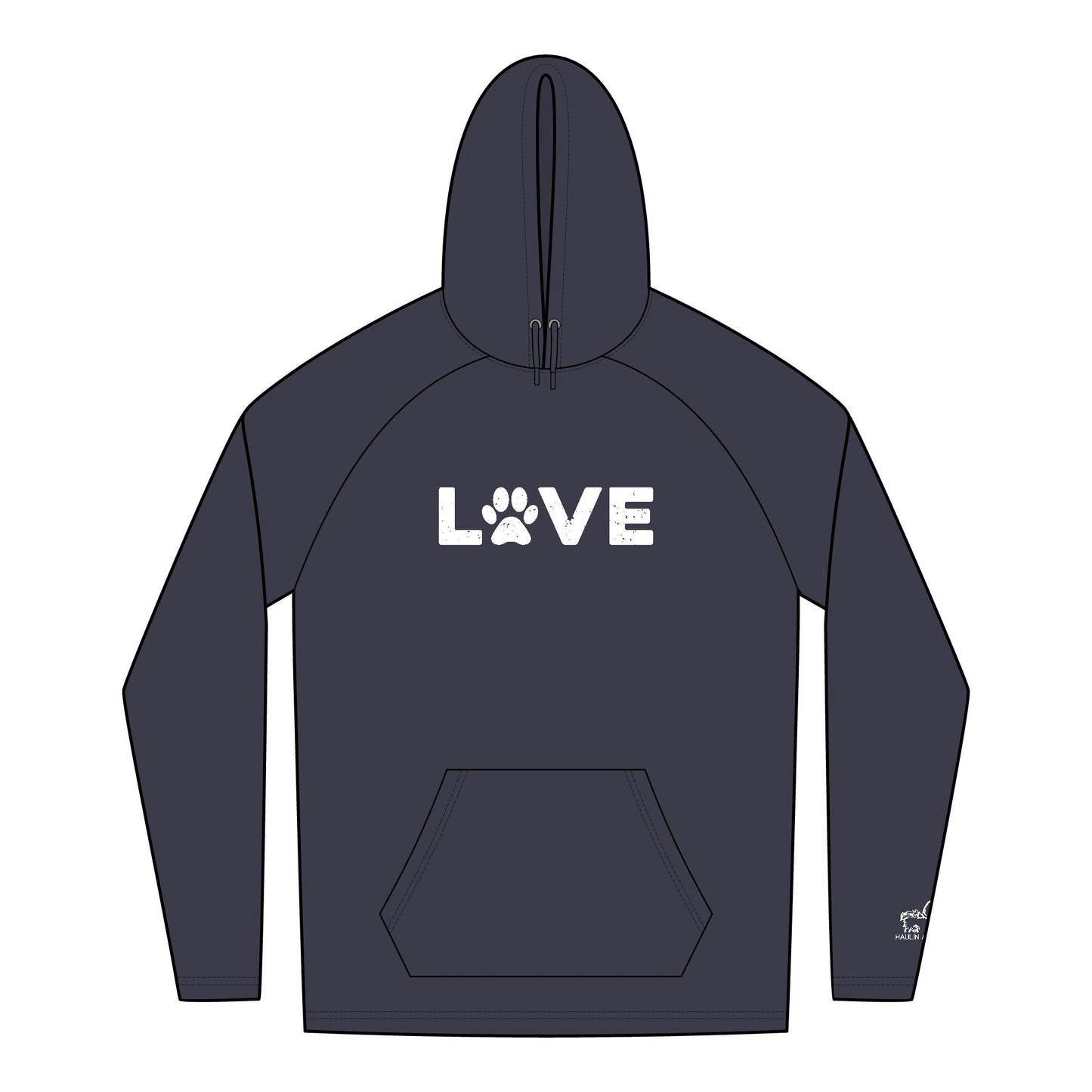 Love Paw Print Hoodie for Pet Lovers, Cozy Unisex Sweatshirt, Animal Rescue Gift, Comfortable Hoodie for Daily Wear, Perfect for Dog Owners